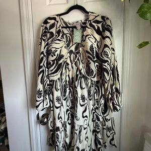 H&M Black and Cream Mini Dress